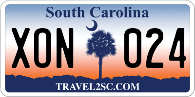 SC license plate XON024