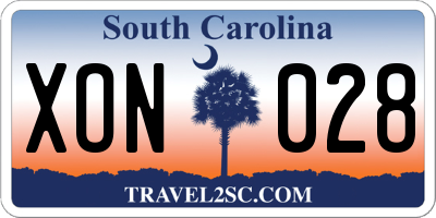 SC license plate XON028
