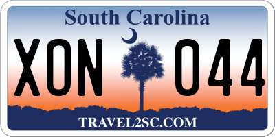 SC license plate XON044