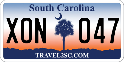 SC license plate XON047