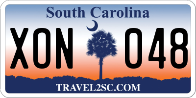 SC license plate XON048