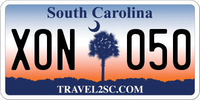 SC license plate XON050