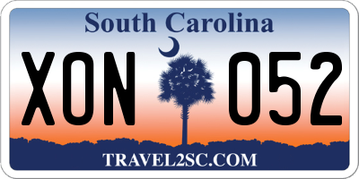 SC license plate XON052