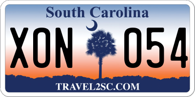 SC license plate XON054