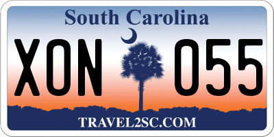 SC license plate XON055