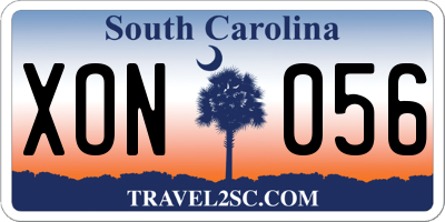SC license plate XON056