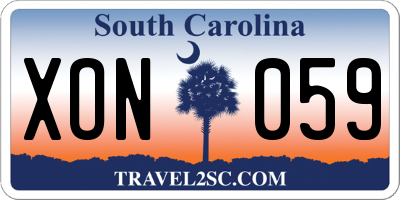 SC license plate XON059