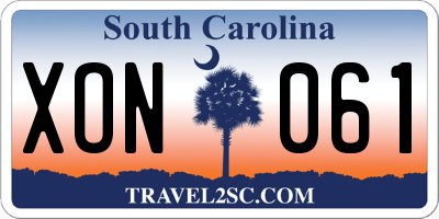 SC license plate XON061