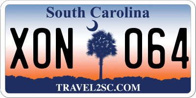 SC license plate XON064