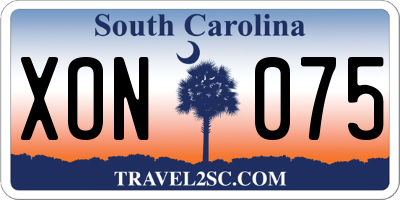 SC license plate XON075