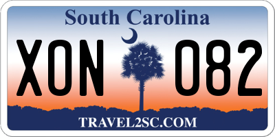 SC license plate XON082