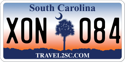 SC license plate XON084