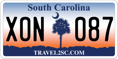 SC license plate XON087