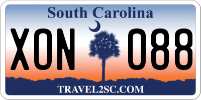 SC license plate XON088