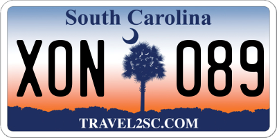 SC license plate XON089