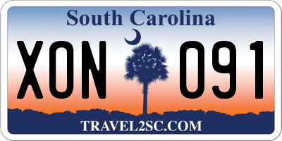 SC license plate XON091