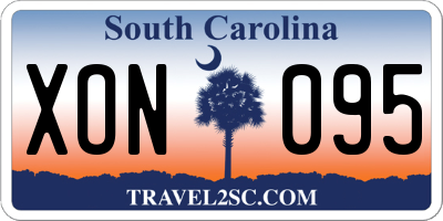 SC license plate XON095
