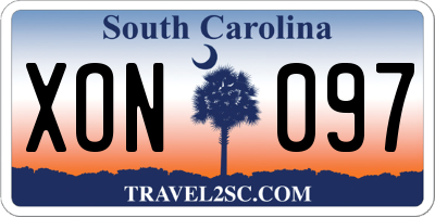 SC license plate XON097