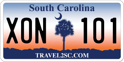 SC license plate XON101