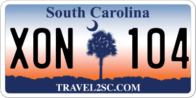 SC license plate XON104