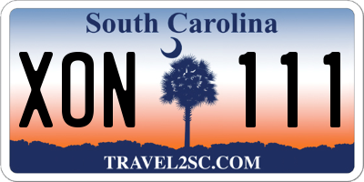 SC license plate XON111