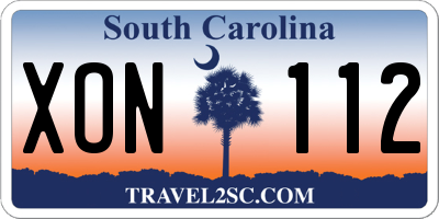SC license plate XON112