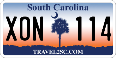 SC license plate XON114