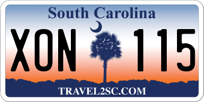 SC license plate XON115