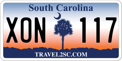 SC license plate XON117