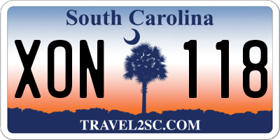 SC license plate XON118