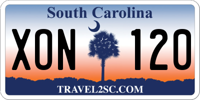 SC license plate XON120