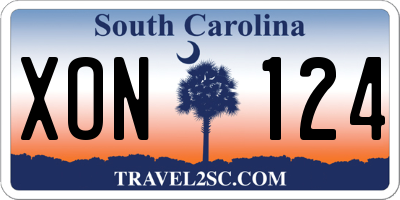 SC license plate XON124