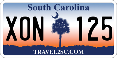 SC license plate XON125
