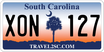 SC license plate XON127