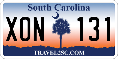 SC license plate XON131