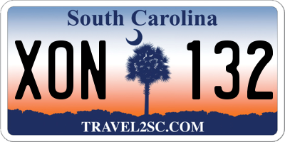 SC license plate XON132