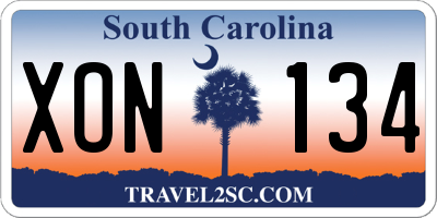 SC license plate XON134