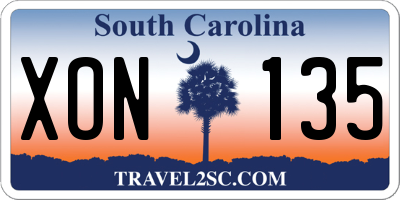 SC license plate XON135