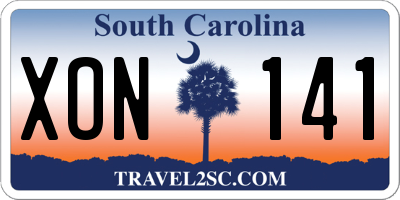SC license plate XON141