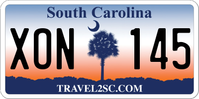 SC license plate XON145