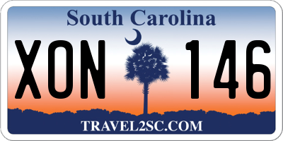 SC license plate XON146