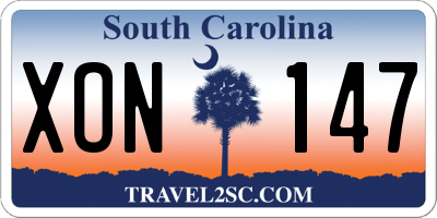 SC license plate XON147