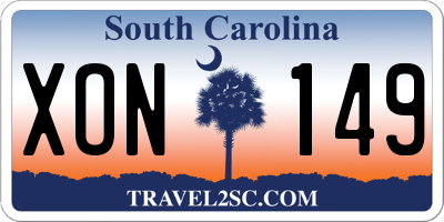 SC license plate XON149