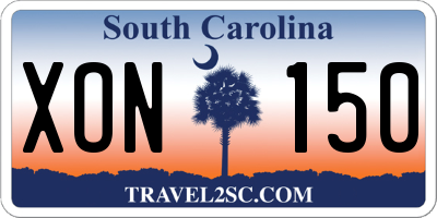 SC license plate XON150
