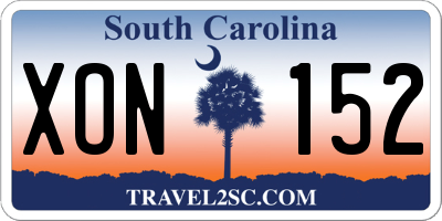 SC license plate XON152