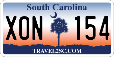 SC license plate XON154
