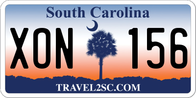 SC license plate XON156