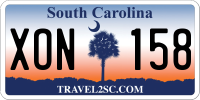SC license plate XON158