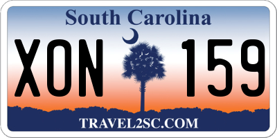 SC license plate XON159