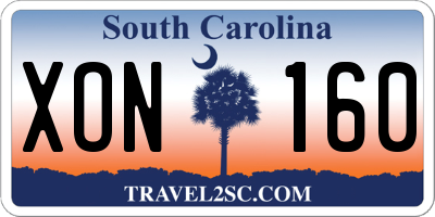SC license plate XON160